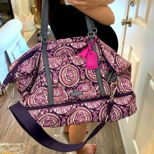 Vera Bradley Pink/purple travel bag with bottom zip compartment